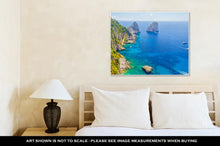 Load image into Gallery viewer, Gallery Wrapped Canvas, Faraglioni Rocks Island Of Capri Italy Tiltshift Effect Applied