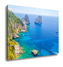 Load image into Gallery viewer, Gallery Wrapped Canvas, Faraglioni Rocks Island Of Capri Italy Tiltshift Effect Applied