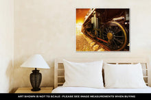 Load image into Gallery viewer, Gallery Wrapped Canvas, Iron Wheels Of Stream Engine Locomotive Train On Railways Track Perspective To