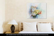 Load image into Gallery viewer, Gallery Wrapped Canvas, Flowers Painting White Roses Floral In Pastel Color