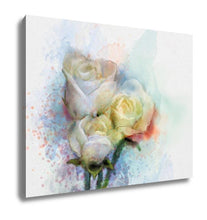 Load image into Gallery viewer, Gallery Wrapped Canvas, Flowers Painting White Roses Floral In Pastel Color