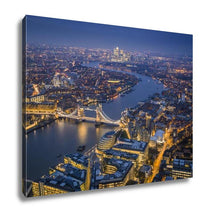 Load image into Gallery viewer, Gallery Wrapped Canvas, London England Aerial Skyline View Of London With The Iconic Tower Bridge The