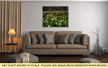 Load image into Gallery viewer, Gallery Wrapped Canvas, Moss Covered Log And Wild White Trillium Fallen Log Surrounded By Wild White