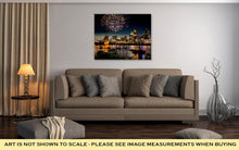 Load image into Gallery viewer, Gallery Wrapped Canvas, Fireworks Over Skyline Ohio River At A Fourth Of July Festival In Cincinnati