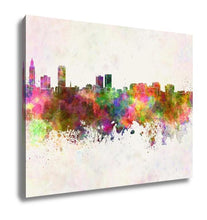 Load image into Gallery viewer, Gallery Wrapped Canvas, Baton Rouge Skyline In Watercolor