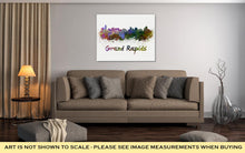Load image into Gallery viewer, Gallery Wrapped Canvas, Grand Rapids Skyline In Watercolor