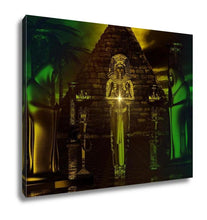 Load image into Gallery viewer, Gallery Wrapped Canvas, Egyptian Temple Haunting Digital Art Fantasy Scene Of Egyptian Pyramid With
