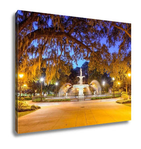 Gallery Wrapped Canvas, Forsyth Park In Savannah Ga