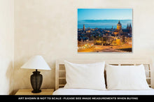 Load image into Gallery viewer, Gallery Wrapped Canvas, Amsterdam Skyline In Historical Area At Night Amsterdam Netherlands Ariel View