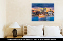 Load image into Gallery viewer, Gallery Wrapped Canvas, Savannah Georgia USA Skyline On The Savannah River At Dusk