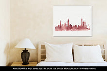 Load image into Gallery viewer, Gallery Wrapped Canvas, Pink Watercolor Skyline Of New York City In USA