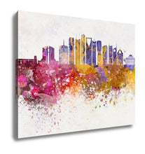 Load image into Gallery viewer, Gallery Wrapped Canvas, Riyadh V2 Skyline Artistic Abstract In Watercolor