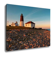 Load image into Gallery viewer, Gallery Wrapped Canvas, Lighthouse On The Atlantic Coast At Sunset Point Judith Lighthouse Rhode Island