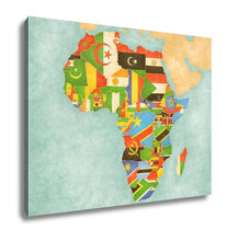 Load image into Gallery viewer, Gallery Wrapped Canvas, Map Of Africa Flags Of All Countries