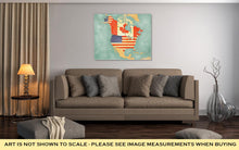 Load image into Gallery viewer, Gallery Wrapped Canvas, USA And Canada On The Outline Map Of North America The Map Is In Vintage Summer
