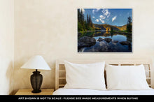 Load image into Gallery viewer, Gallery Wrapped Canvas, Clear Lake Pine Trees And Mountains