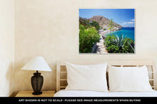 Load image into Gallery viewer, Gallery Wrapped Canvas, View From Hydra Island Castello Hydra And Kamini Beach Blue Sky