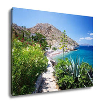 Load image into Gallery viewer, Gallery Wrapped Canvas, View From Hydra Island Castello Hydra And Kamini Beach Blue Sky