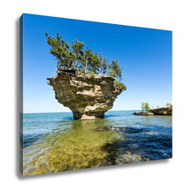 Load image into Gallery viewer, Gallery Wrapped Canvas, Turnip Rock On Lake Huron In Port Austin Michigan An Underwater View Shows
