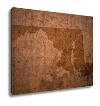 Load image into Gallery viewer, Gallery Wrapped Canvas, Maryland State Map On A Old Vintage Crack Paper