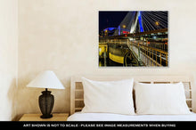 Load image into Gallery viewer, Gallery Wrapped Canvas, Zakem Bridge Over Charles River Dam At Night