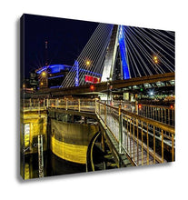 Load image into Gallery viewer, Gallery Wrapped Canvas, Zakem Bridge Over Charles River Dam At Night