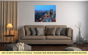 Gallery Wrapped Canvas, Aerial View Of Boston At Dusk