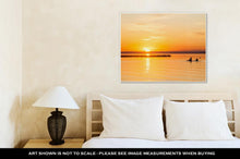 Load image into Gallery viewer, Gallery Wrapped Canvas, Silhouette Of Two Canoeists On Lake During Sunset