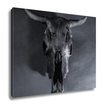 Load image into Gallery viewer, Gallery Wrapped Canvas, Black Bulls Skull