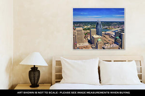 Gallery Wrapped Canvas, Aerial View Of Cincinnati Ohio Looking Toward Kentucky
