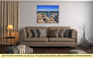 Gallery Wrapped Canvas, Aerial View Of Cincinnati Ohio Looking Toward Kentucky