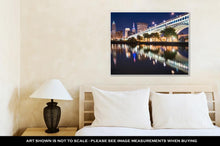 Load image into Gallery viewer, Gallery Wrapped Canvas, Cleveland City Skyline And Detriotsuperior Bridge At Night Across The Cuyahoga