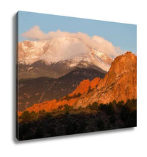 Load image into Gallery viewer, Gallery Wrapped Canvas, Sunrise Glow On Pikes Peak And Garden Of The Gods
