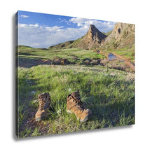 Load image into Gallery viewer, Gallery Wrapped Canvas, Hiking Boots On A Trail Eagle Nest Rock Open Space In Colorado At Springtime