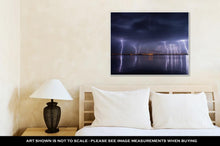 Load image into Gallery viewer, Gallery Wrapped Canvas, Thunderstorm And Lightnings In Night Over A Lake With Reflaction