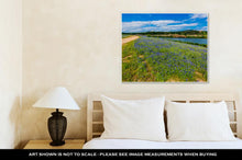 Load image into Gallery viewer, Gallery Wrapped Canvas, View Of Famous Texas Bluebonnet Wildflowers On The Colorado River