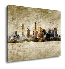 Load image into Gallery viewer, Gallery Wrapped Canvas, Skyline Of Dallas In Modern And Abstract Vintage Look