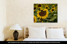 Load image into Gallery viewer, Gallery Wrapped Canvas, Large Yellow Sunflowers At Sunset