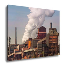 Load image into Gallery viewer, Gallery Wrapped Canvas, Working Detroit River Michigan Automotive Steel Mill