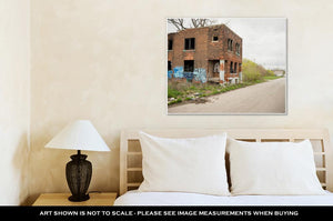 Gallery Wrapped Canvas, Abandoned Building Dilapidated Real Estate Detroit Michigan
