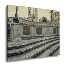 Load image into Gallery viewer, Gallery Wrapped Canvas, Old Photo In Vintage Style With Spanish Steps From Piazza Di Spa