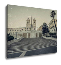 Load image into Gallery viewer, Gallery Wrapped Canvas, Old Photo In Vintage Style With Spanish Steps From Piazza Di Spa