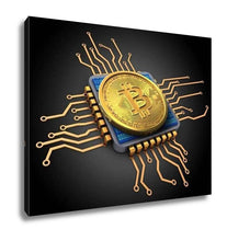Load image into Gallery viewer, Gallery Wrapped Canvas, Illustration Of Bitcoin Over