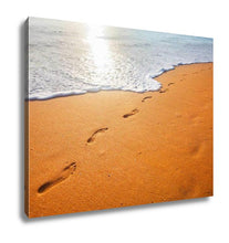 Load image into Gallery viewer, Gallery Wrapped Canvas, Footprints On Sandy Beach