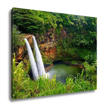 Load image into Gallery viewer, Gallery Wrapped Canvas, Majestic Twin Wailua Waterfalls On Kauai