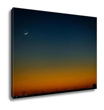 Load image into Gallery viewer, Gallery Wrapped Canvas, North Houston Texas Sunset And Moonrise With Power Line Silhouette