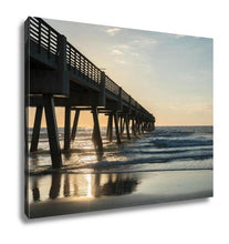 Load image into Gallery viewer, Gallery Wrapped Canvas, Ocean Pier In The Morning At Jacksonville Beach Fl