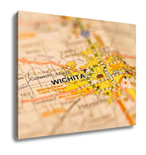 Load image into Gallery viewer, Gallery Wrapped Canvas, Wichita Kansas City Area On A Map