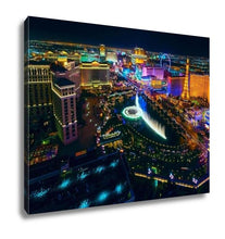 Load image into Gallery viewer, Gallery Wrapped Canvas, The Las Vegas Strip As Seen From The Cosmopolitan Hotel With View Onto Bellagio