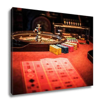 Load image into Gallery viewer, Gallery Wrapped Canvas, Casino Roulette Wheel Table